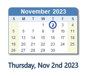 November 2, 2023 (Thursday) .